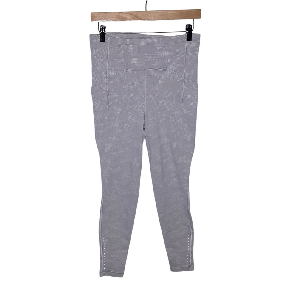 Lululemon Women's Camo Print High Rise Tights size 8 Pink/White